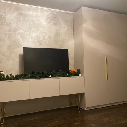 Гостиная ЛДСП, АГТ, EVA-gloss 2000м тв тумба шкаф 2200х500х2600м